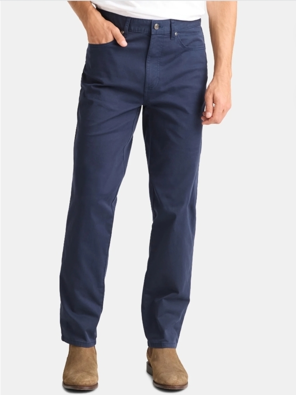 George NWT Men’s Slim Fit 5-Pocket Twill Pants - 40x30 Navy Blue Stretch